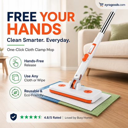 Multi-Functional Hands-Free Clip Flat Mop
