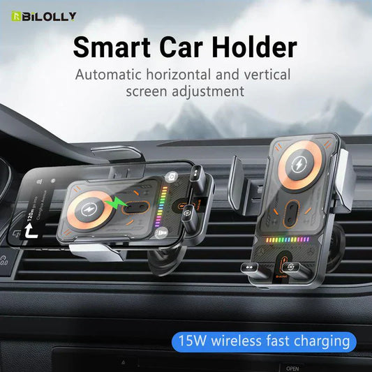 🔥HOT SALE 49% OFF🎁⚡Over 50K sold! 📱Smart 2-in-1 Car Rotating Mobile Phone Holder & Wireless Charger⚡