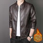 🔥Clearance Sale🔥Men's Stand Collar Faux Leather Jacket