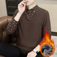 Men's Casual Warm Long Sleeve Faux Two-Piece Top