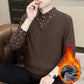 Men's Casual Warm Long Sleeve Faux Two-Piece Top