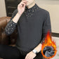 Men's Casual Warm Long Sleeve Faux Two-Piece Top