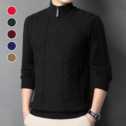 Men's Warm Quarter Zip Knit Sweater