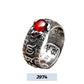 Wealth in Hand! Lucky Pixiu Open Ring with Gem Embellishment