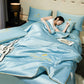 ⏰Last Day Sale 50% OFF🥰 ✨Summer Simple Ice Silk Quilt❄️ Ultra Cool Anti-Sweat Thin Quilt, Machine Washable Bedding