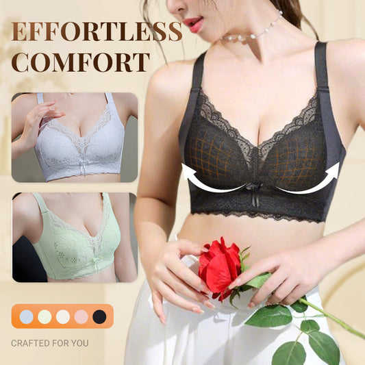 Women's Breathable Wire-Free Lace Minimizer Bra