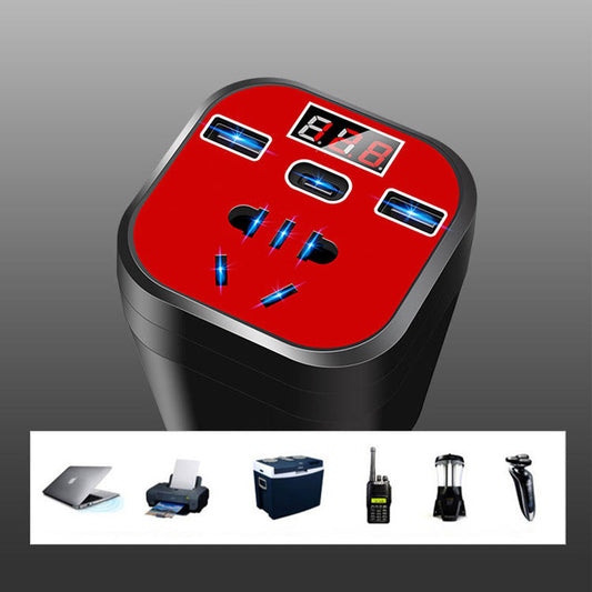 Ideal Gift - Car Mounted Cup Type Inverter Converter QC Charger