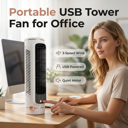 Portable USB Tower Fan with 3 Speeds