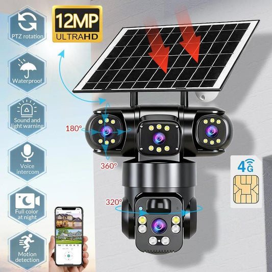 ⏳Time-Limited Special⏰6K 9MP Outdoor Wi-Fi Security Camera |  3 Lenses, 360° PTZ | IP66 Waterproof, Color Night Vision, Two-Way Audio, Motion Tracking