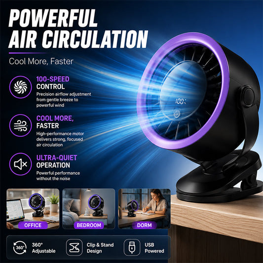 Portable USB Fan with Digital Display