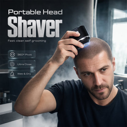 🥳2026 HOT SALE💪 50% OFF! Men‘s Electric Head Shaver – Stainless steel blades, ergonomic self‑haircut design. 6hr battery, compact & portable. DIY buzz cut at home! ⚡✨