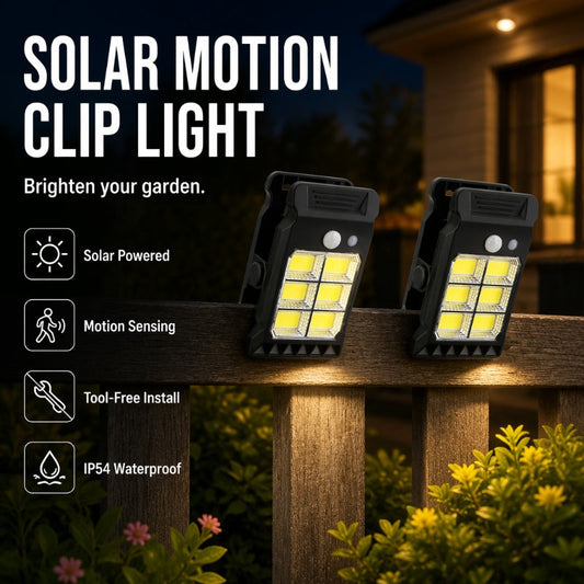 Solar Powered Motion Sensor Clip Light
