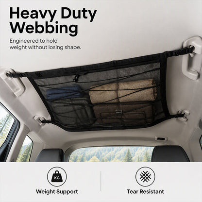 Car Ceiling Storage Bag with Adjustable Buckles