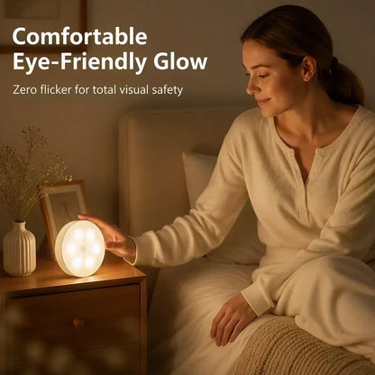 USB Rechargeable Indoor Motion Sensor Night Light - Magnetic Mount, Warm Light, Home Supply Party Gift for Kitchen, Closet