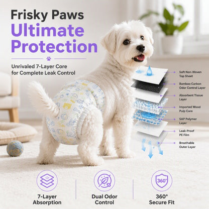 Ultra-Absorbent Breathable Disposable Pet Diapers
