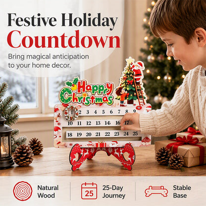 Wooden Christmas 25-Day Advent Countdown Calendar