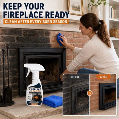 Fireplace Cleaner Spray with Towel
