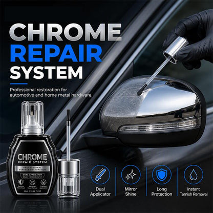 🔥BLACK FIRDAY 50% OFF SALE✨ Chrome Repair Pen – Dual-Applicator Mirror-Shine Metal Touch-Up Tool 🚗🔧