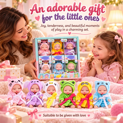 👶 50% OFF! 🧸 Mini Lifelike Sleeping Baby Doll Set – Animal costumes & realistic ✨