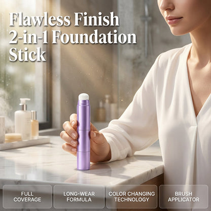 💄🖌️2-in-1 Concealer-Foundation-Stick with Built-In Blending Brush | One-Step Apply-and-Blend for Streamlined Everyday Makeup💗