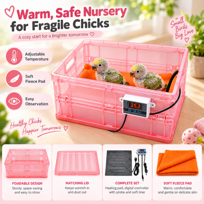 Foldable Parrot Brooder Box with Digital Thermostat